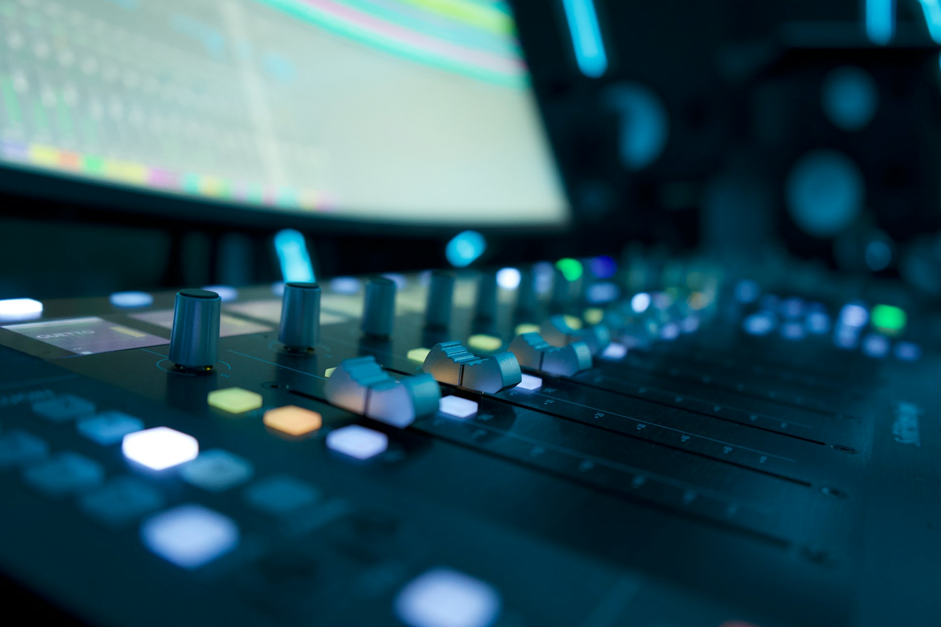Broadcast control console representing connected TV infrastructure and modern TV-first media planning strategy for advertisers and streaming campaigns.